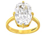 Pre-Owned White Cubic Zirconia 18K Yellow Gold Over Sterling Silver Ring 9.51ctw