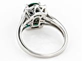 Pre-Owned Green Lab Created Emerald Rhodium Over Sterling Silver Ring 1.46ctw