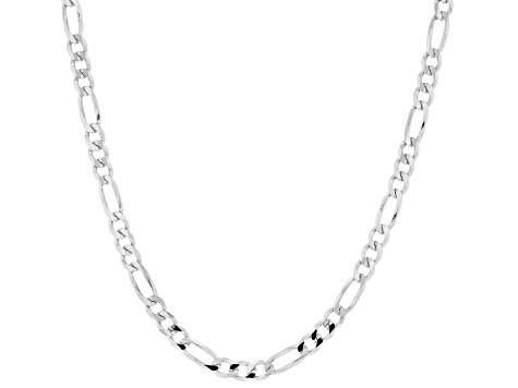 Pre-Owned Sterling Silver 4.40MM Flat Figaro Chain 24 Inch Necklace