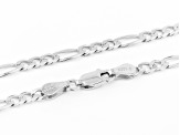 Pre-Owned Sterling Silver 4.40MM Flat Figaro Chain 24 Inch Necklace