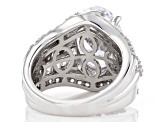 Pre-Owned White Cubic Zirconia Platinum Over Sterling Silver Ring 10.94ctw