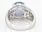 Pre-Owned Multicolor Quartz Rhodium Over Sterling Silver Solitare Ring 4.00ct