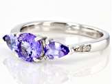 Pre-Owned Blue Tanzanite Rhodium Over Sterling Silver Ring 1.40ctw