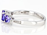 Pre-Owned Blue Tanzanite Rhodium Over Sterling Silver Ring 1.40ctw