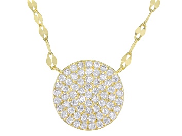Picture of Pre-Owned Cubic Zirconia 18k Yellow Gold Over Sterling Silver Necklace 0.63ctw  (0.31ctw DEW)