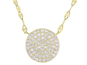 Pre-Owned Cubic Zirconia 18k Yellow Gold Over Sterling Silver Necklace 0.63ctw  (0.31ctw DEW)