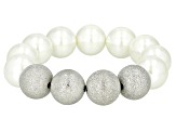Pre-Owned White Pearl Simulant Stretch Bracelet