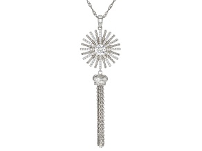 Pre-Owned White Cubic Zirconia Rhodium Over Sterling Silver Pendant With Chain 3.12ctw (1.56ctw DEW)