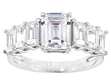 Pre-Owned White Cubic Zirconia Rhodium Over Sterling Silver Ring (3.54ctw DEW)