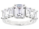 Pre-Owned White Cubic Zirconia Rhodium Over Sterling Silver Ring (3.54ctw DEW)
