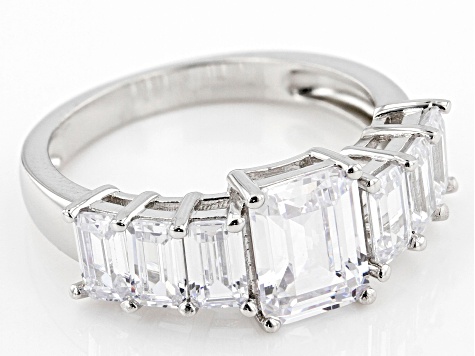 Pre-Owned White Cubic Zirconia Rhodium Over Sterling Silver Ring (3.54ctw DEW)