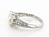 Pre-Owned Candlelight Fabulite Strontium Titanate and white zircon rhodium over sterling silver ring