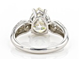Pre-Owned Candlelight Fabulite Strontium Titanate and white zircon rhodium over sterling silver ring