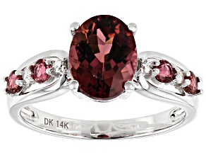 Pre-Owned Pink Tourmaline Rhodium Over 14k White Gold Ring 1.66ctw