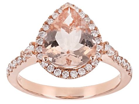 Pre-Owned Pink Cor De Rosa Morganite 14K Rose Gold Pear Ring. 3.37ctw