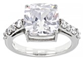 Pre-Owned White Cubic Zirconia Rhodium Over Sterling Silver Ring (4.35ctw DEW)