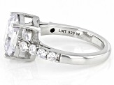 Pre-Owned White Cubic Zirconia Rhodium Over Sterling Silver Ring (4.35ctw DEW)