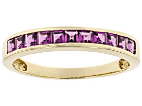 Pre-Owned Purple Grape Color Garnet 10K Yellow Gold Band Ring. 1.12ctw