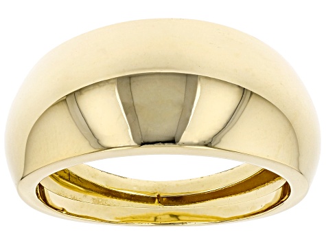 14K Tri Tone Gold Polished Dome Ring