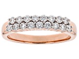 Pre-Owned Moissanite 14k Rose Gold Over Silver Ring .51ctw DEW