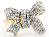 Pre-Owned White Diamond 10K Yellow Gold Bow Ring 1.00ctw
