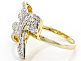 Pre-Owned White Diamond 10K Yellow Gold Bow Ring 1.00ctw