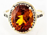 Pre-Owned Orange Madeira Citrine 10k Yellow Gold Ring 4.32ctw