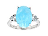 Pre-Owned Blue Peruvian Hemimorphite Sterling Silver Ring .39ctw