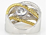 Pre-Owned White Cubic Zirconia Rhodium And 18k Yellow Gold Over Sterling Silver Ring (3.19ctw DEW)