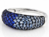 Pre-Owned Blue Lab Created Spinel Rhodium Over Sterling Silver Ring 1.51ctw