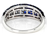 Pre-Owned Blue Lab Created Spinel Rhodium Over Sterling Silver Ring 1.51ctw