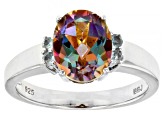 Pre-Owned Multi-Color Northern Lights (TM) Quartz Rhodium Over Sterling Silver Ring. 2.32ctw