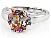 Pre-Owned Multi-Color Northern Lights (TM) Quartz Rhodium Over Sterling Silver Ring. 2.32ctw