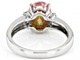 Pre-Owned Multi-Color Northern Lights (TM) Quartz Rhodium Over Sterling Silver Ring. 2.32ctw