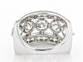 Pre-Owned Moissanite Platineve Wide Band Ring 3.66ctw DEW.