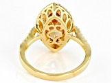 Pre-Owned Champagne And White Cubic Zirconia 18K Yellow Gold Over Sterling Silver Ring 5.10ctw
