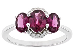 Pre-Owned Purple Rhodolite Rhodium Over Sterling Silver Ring 2.03ctw