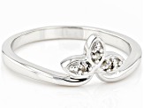 Pre-Owned White Diamond Accent Rhodium Over Sterling Silver Floral Inspired Band Ring