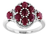 Pre-Owned Red Ruby Rhodium Over Sterling Silver Ring 2.71ctw