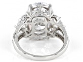 Pre-Owned White Cubic Zirconia Platinum Over Sterling Silver Ring 10.09ctw