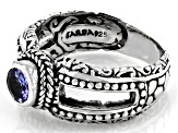 Pre-Owned Blue Tanzanite Sterling Silver Ring 0.47ct