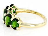 Pre-Owned Green Russian Chrome Diopside 10K Yellow Gold Graduated 5- Stone Ring. 3.75ctw