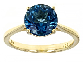 Pre-Owned Blue Topaz 10K Yellow Gold Solitaire Ring 2.00ct