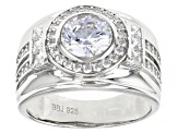 Pre-Owned White Cubic Zirconia Rhodium Over Sterling Silver Ring 4.02ctw