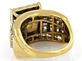 Pre-Owned White Cubic Zirconia 18K Yellow Gold Over Sterling Silver Ring 8.60ctw
