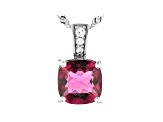 Pre-Owned Pink Rubellite Rhodium Over 14k White Gold Pendant With Chain 1.31ctw