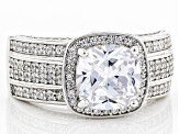 Pre-Owned White Cubic Zirconia Rhodium Over Sterling Silver Ring 5.67ctw