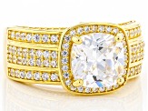 Pre-Owned White Cubic Zirconia 18K Yellow Gold Over Sterling Silver Ring 5.67ctw