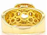 Pre-Owned White Cubic Zirconia 18K Yellow Gold Over Sterling Silver Ring 5.67ctw