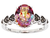 Pre-Owned Multi-Color Northern Lights(TM) Quartz Rhodium Over Sterling Silver Ring 1.95ctw